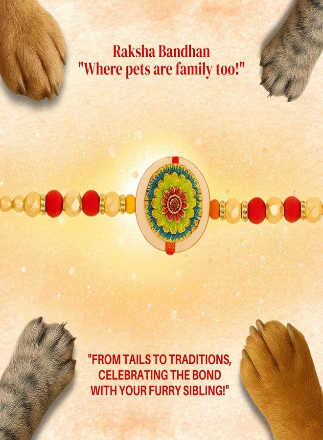 سايج سكوير راخي مربع من الراتنج بتصميم حكيم للكلاب والقطط والحيوانات الأليفة الصغيرة | احتفال راكشا باندهان لمحبي الحيوانات الأليفة | فن راتنجي مصمم يدويًا، خرز ورابطة عاطفية | هدية لمحبي الحيوانات الأليفة ورفاقهم ذوي الفراء (النوع 6) - Image 5